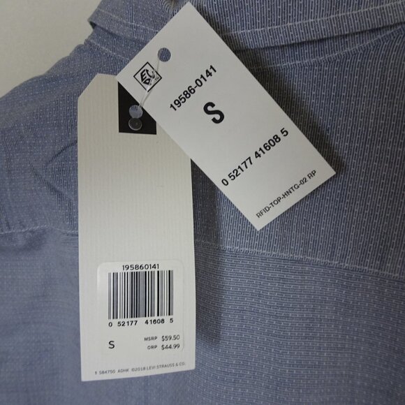 Levi's Button Front Shirt Men's Size S Gray Classic Preppy Work School Cotton - Picture 6 of 6
